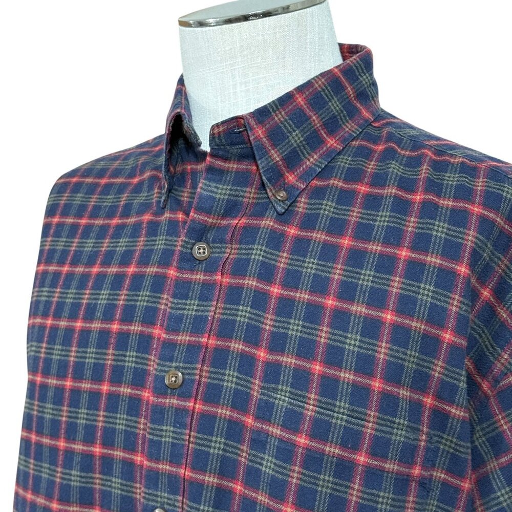 LL Bean Plaid Shirt - Size Large Tall - Vintage - Hong Kong Made - Button Down